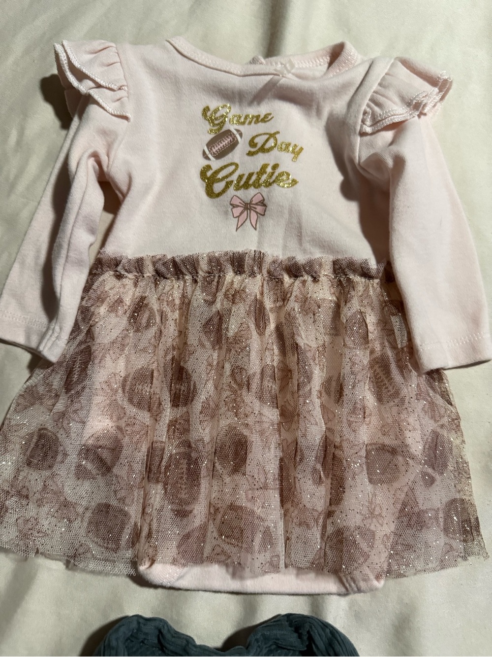 Baby Girl Pink 'Game Day Cutie' Tutu Dress. 0-3